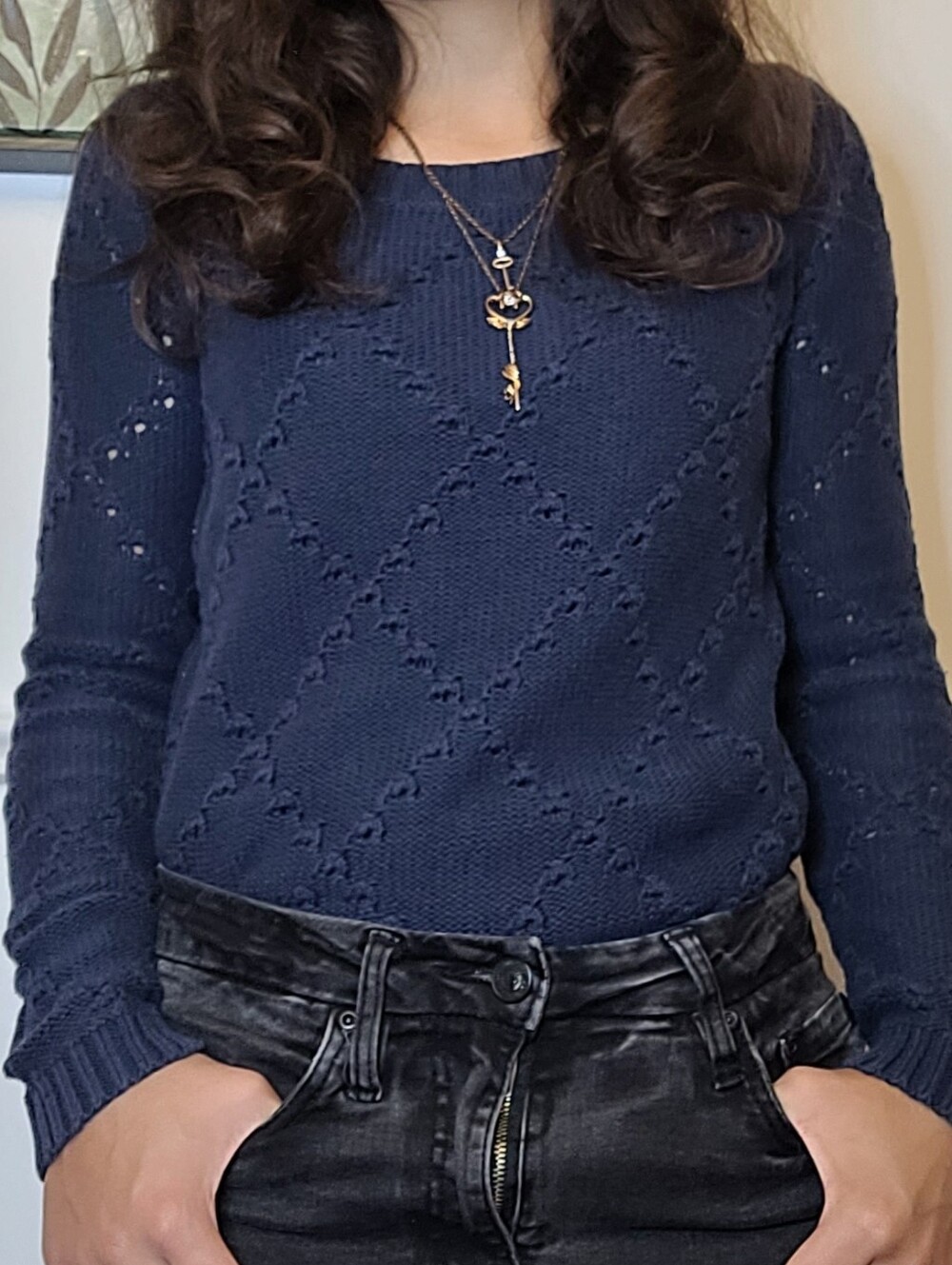Navy Blue Women's Knit Sweater